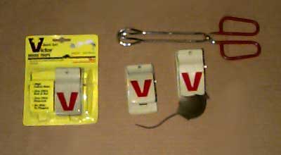 The Victor Quick Set mousetrap, a moustrap which is safer for use around dogs.