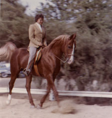 me and my Arab stallion El Kumair at a horse show