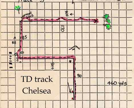 Diagram of Chelsea's sucessful TD track (her first TD).