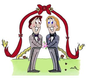 a wedding card for  two grooms